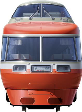 ���c�}7000�`�@���ʃC���X�g�@���}�@���}���X�J�[�@�t�����g�r���[�C���X�g�@�C���X�g�@LSE�� Luxury Super Express Romancecar Odakyu Railway illustration  front view